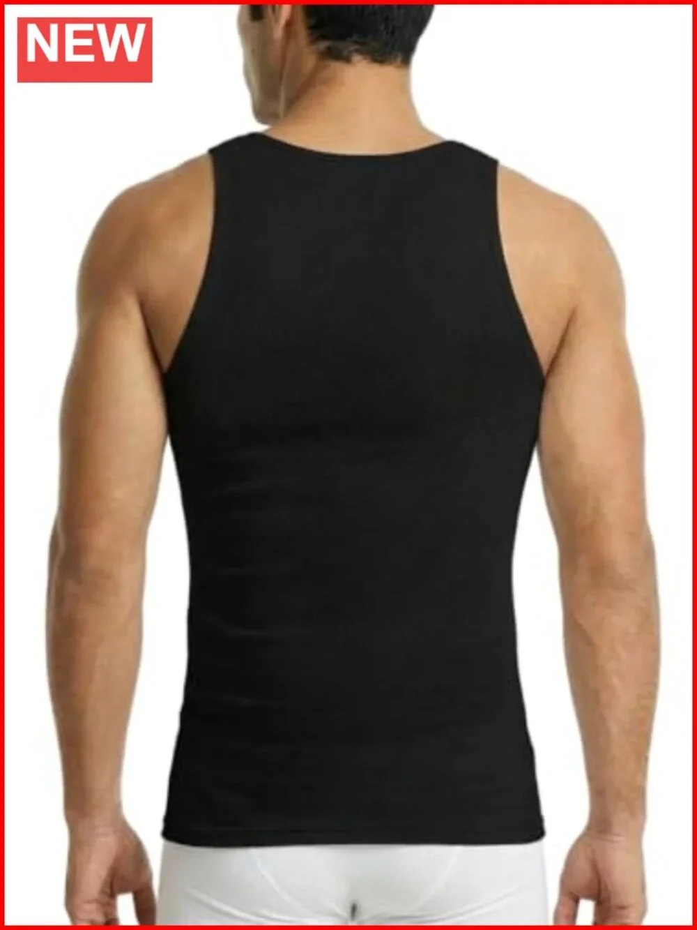 Men's 3-Pack Cotton Ribbed Sleeveless A-Shirt Tank Top Undershirt